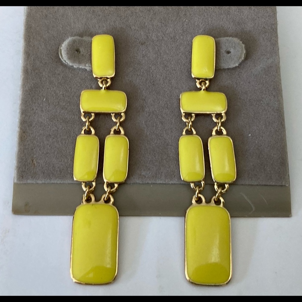 KATE SPADE 80’s Style Long Yellow Pierced Earrings